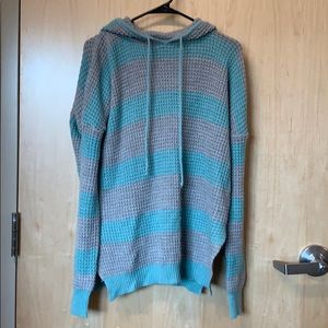 Blue and Grey oversized sweater with hood